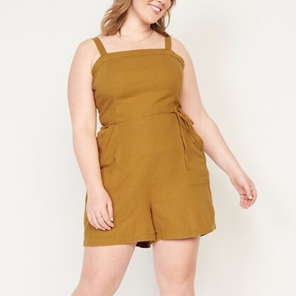Old Navy Pants - Old Navy PETITE Sleeveless Linen Blend Romper